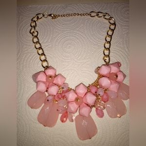 Pastel Pink Chunky Statement Fashion Necklace